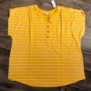 Old Navy Mustard Yellow Henley Tee
